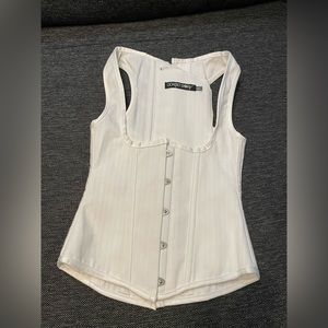 Corset Story High Back Underbust W/ Shoulder Straps Corset - White